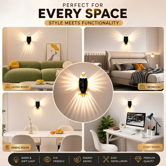3D Eagle Wall Lamp – LED Light with Remote Control