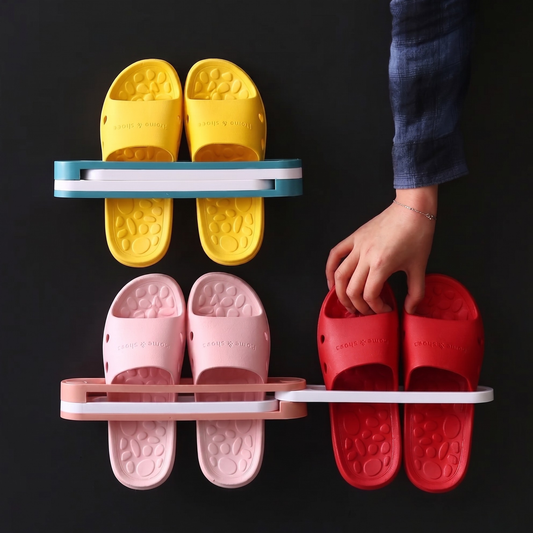 Wall Mounted Slipper & Towel Organizer