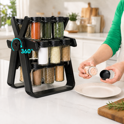 18-in-1 Rotating Ferris Wheel Glass Spice Rack