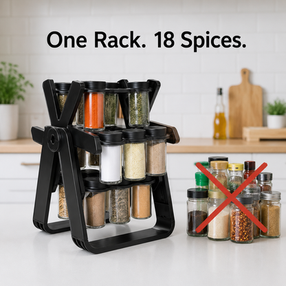 18-in-1 Rotating Ferris Wheel Glass Spice Rack