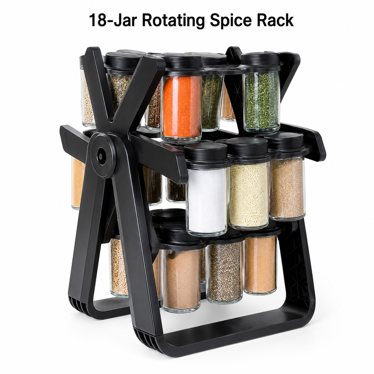 18-in-1 Rotating Ferris Wheel Glass Spice Rack