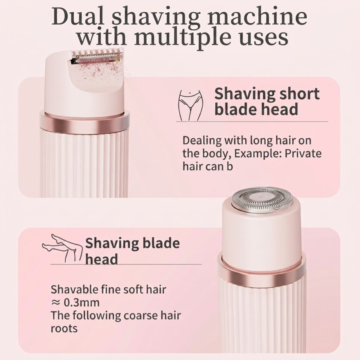 2-in-1 Women's Electric Shaver – Body & Face