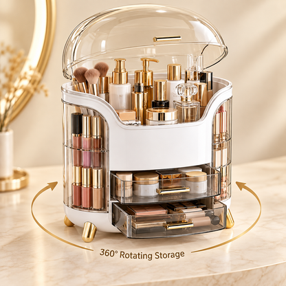 Luxury 360° Rotating Makeup Organizer – Storage Box