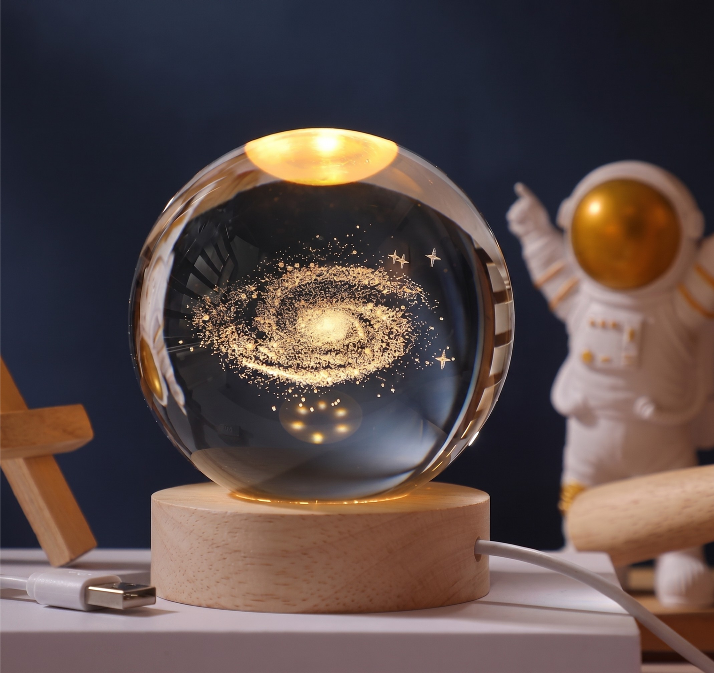 3D Crystal Ball Galaxy Lamp – 16 Color LED