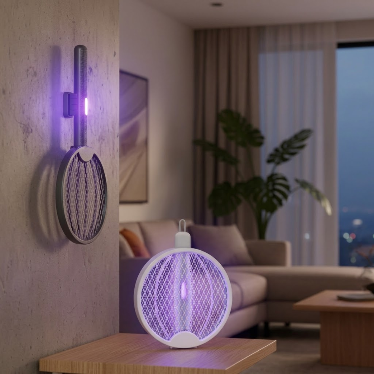 Foldable Electric Mosquito Racket – UV Light Stand