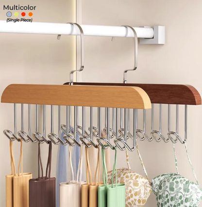8-Hook Wooden Hanger – Belt & Scarf Organizer