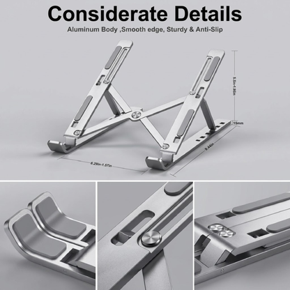 Aluminum Laptop Stand – Adjustable, Foldable