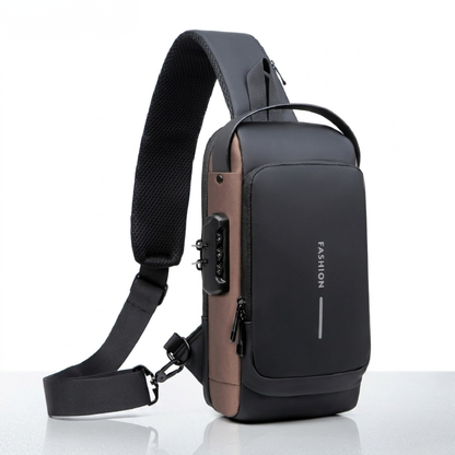 Anti Theft Crossbody Bag for Men – USB, Hard Shell