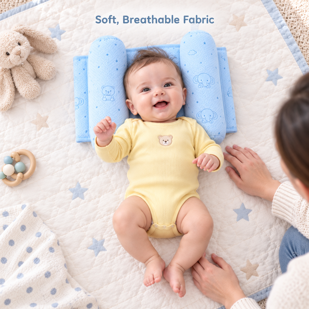 Baby Head Shaping Pillow – Anti Flat Head, Memory Foam