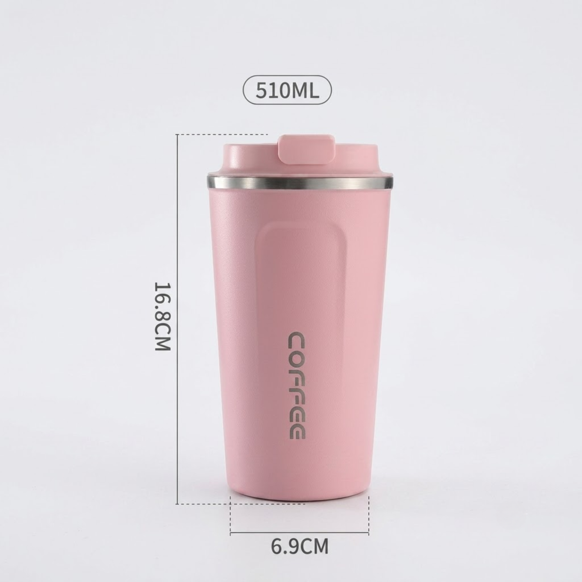 Coffee Cup with Temperature Display – LED, Stainless