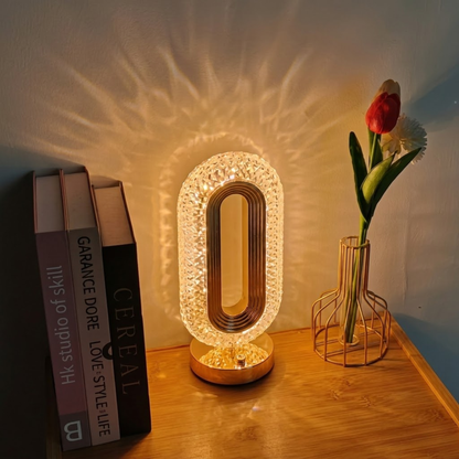 Crystal Oval Table Lamp – Rechargeable Night Light
