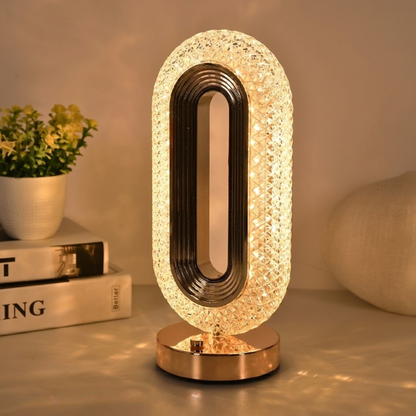 Crystal Oval Table Lamp – Rechargeable Night Light