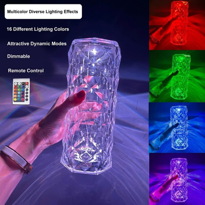 Crystal Rose Diamond Table Lamp – 16 Color RGB