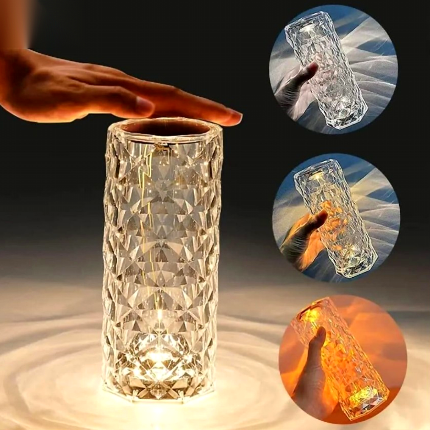 Crystal Rose Diamond Table Lamp – 16 Color RGB