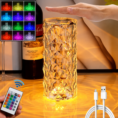 Crystal Rose Diamond Table Lamp – 16 Color RGB