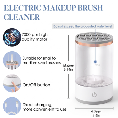 Automatic Makeup Brush Cleaner Machine — Fast Spin Wash & Dry Kit