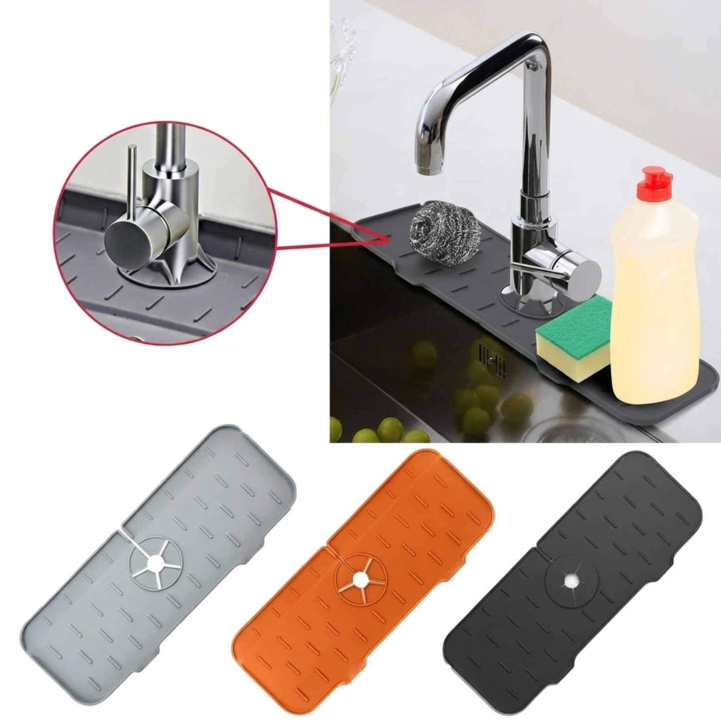 Faucet Absorbent Mat – Silicone Splash Guard