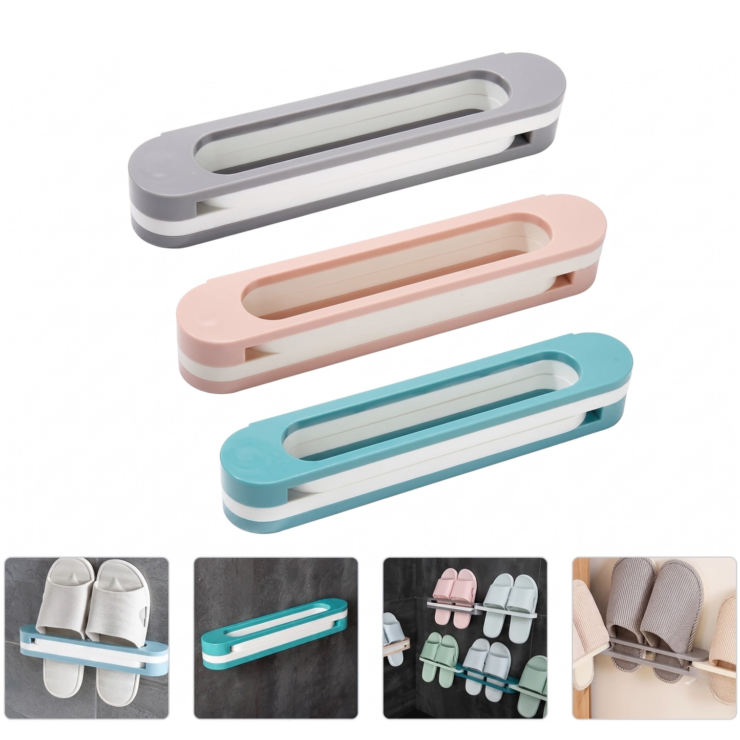 Wall Mounted Slipper & Towel Organizer