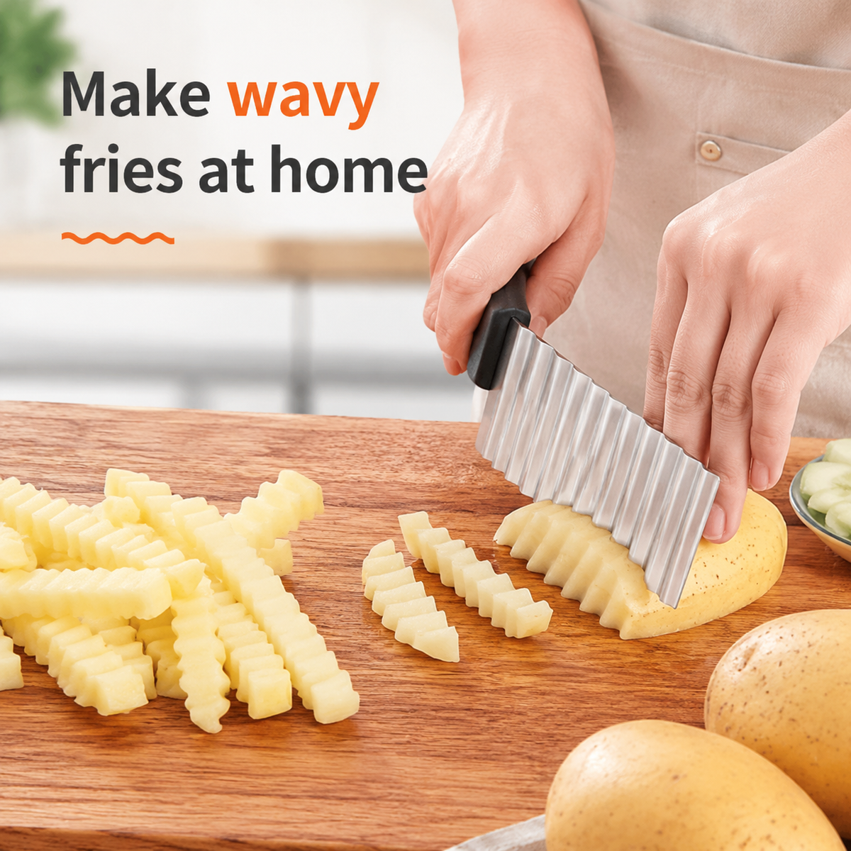 Crinkle Cut Knife – Wavy French Fry & Veggie Slicer