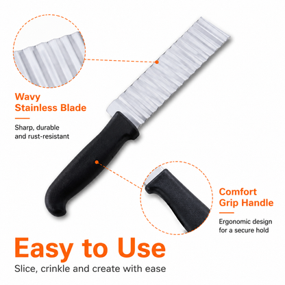 Crinkle Cut Knife – Wavy French Fry & Veggie Slicer