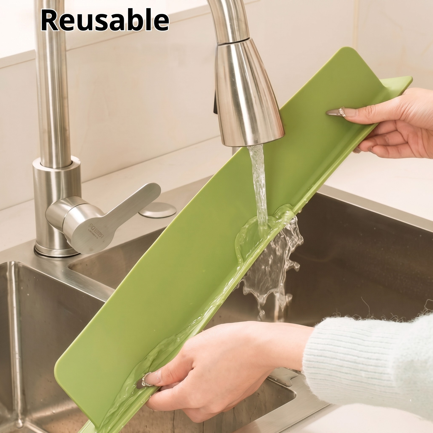 Silicone Sink Splash Guard – Self-Draining Faucet Mat