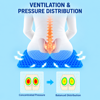 Gel Seat Cushion – Honeycomb Pressure Relief Pad