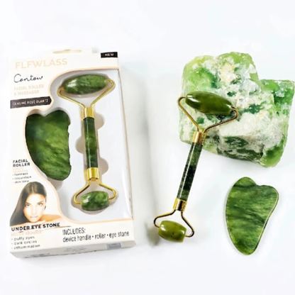 Jade Roller & Gua Sha Set – Natural Facial Massager
