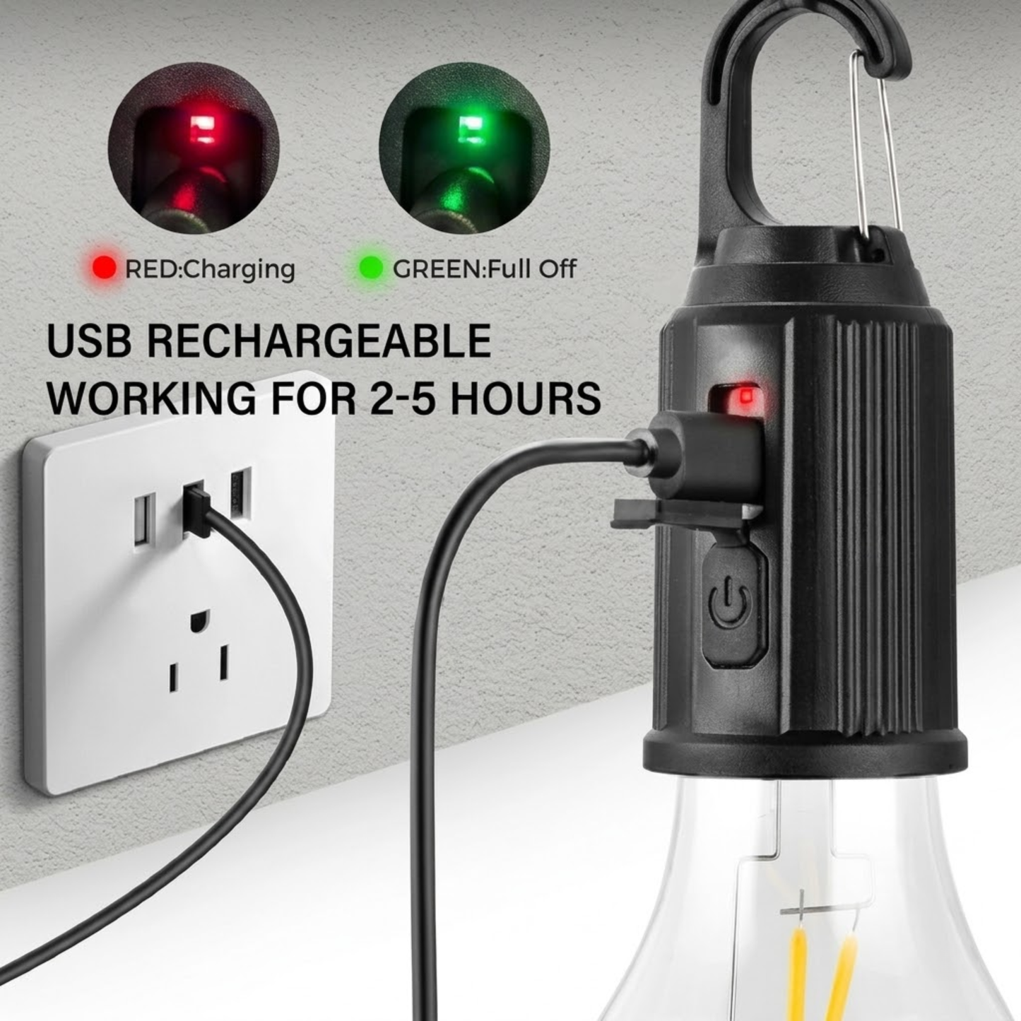 LED Camping Bulb Light – Rechargeable Hanging Lantern