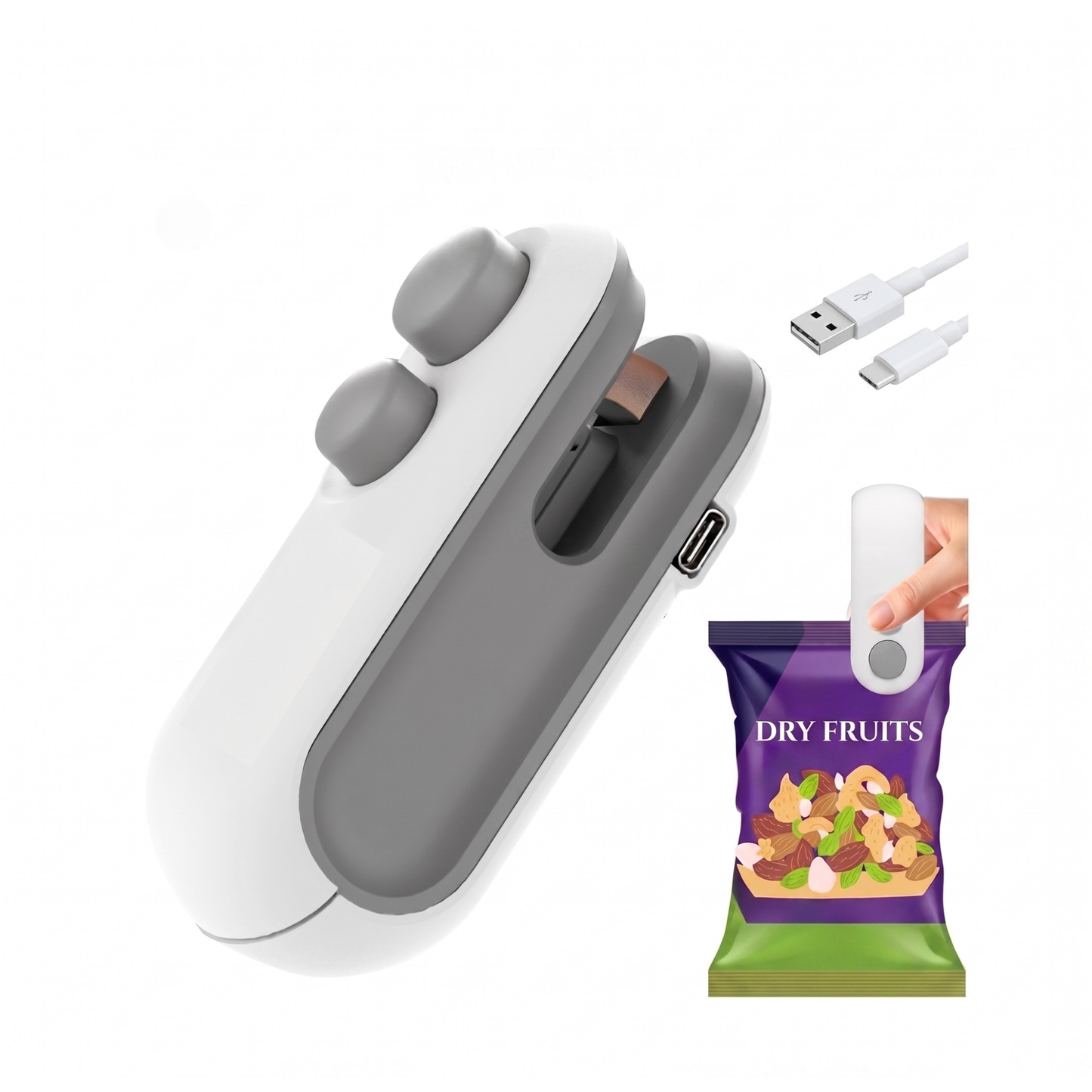 Mini Bag Sealer 2-in-1 – USB-C Rechargeable