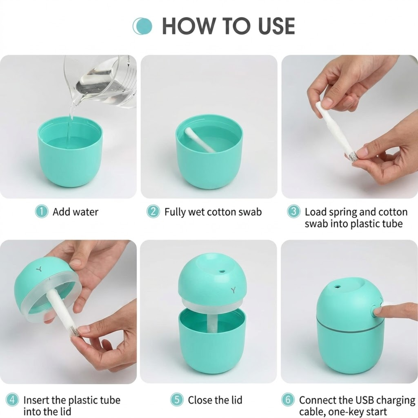 Mini USB Humidifier & Aroma Diffuser – LED Light