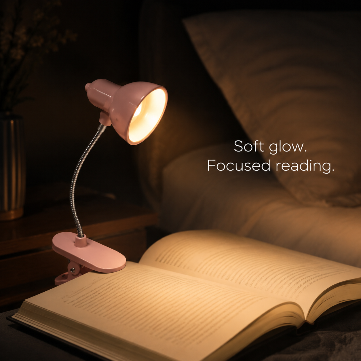 Mini LED Book Light – Clip-On Rechargeable Reading Lamp