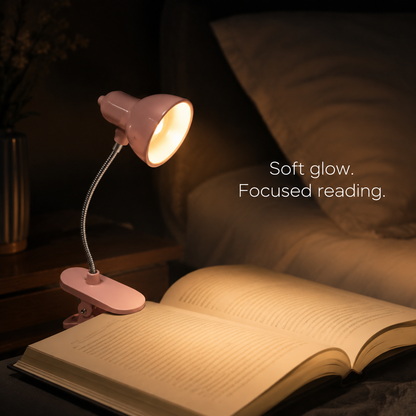 Mini LED Book Light – Clip-On Rechargeable Reading Lamp