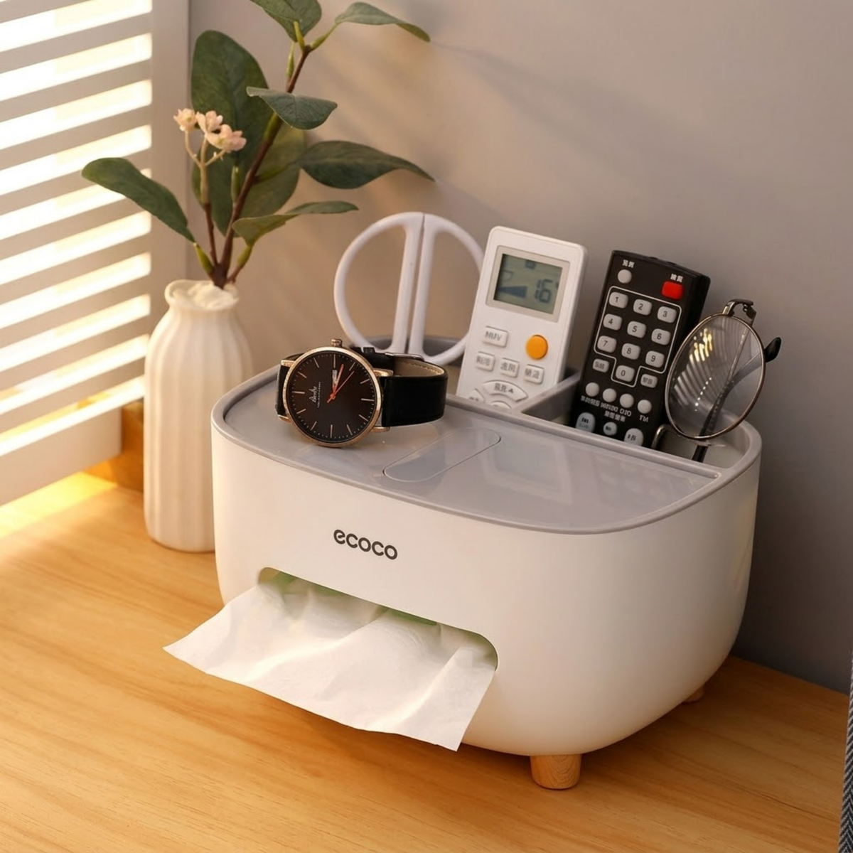 Multifunctional Tissue Box – Remote & Pen Holder