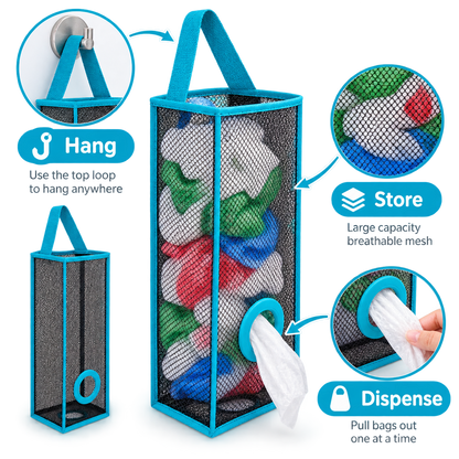 Plastic Bag Holder – Hanging Kitchen Bag Dispenser
