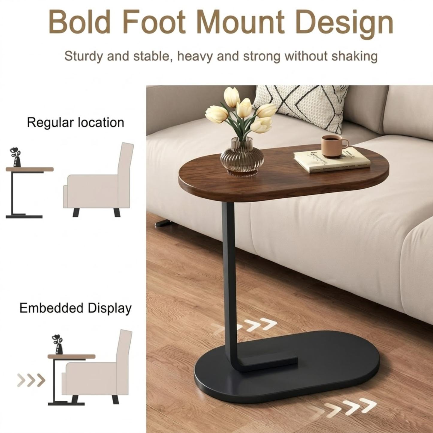 Wooden Accent Side Table – Living Room Table