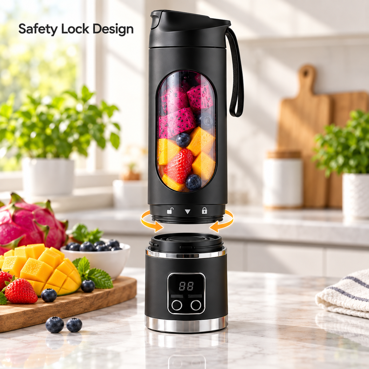 Mini Portable Blender – 450ml USB Rechargeable