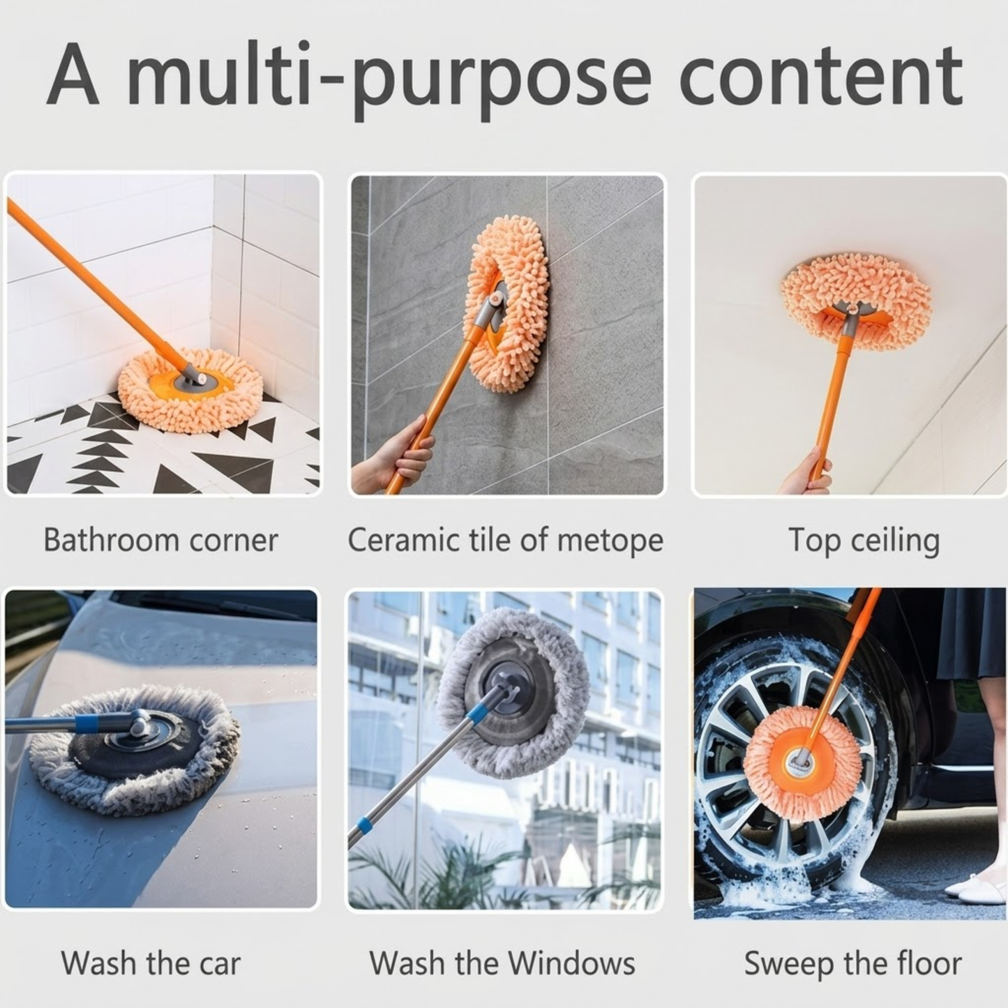 Rotatable Dust Cleaning Mop – 360° Extendable