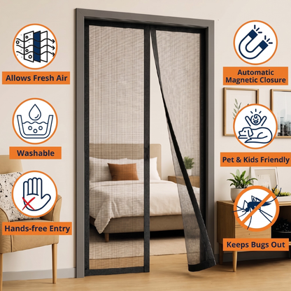 Magic Mesh Magnetic Door Screen – Auto-Close