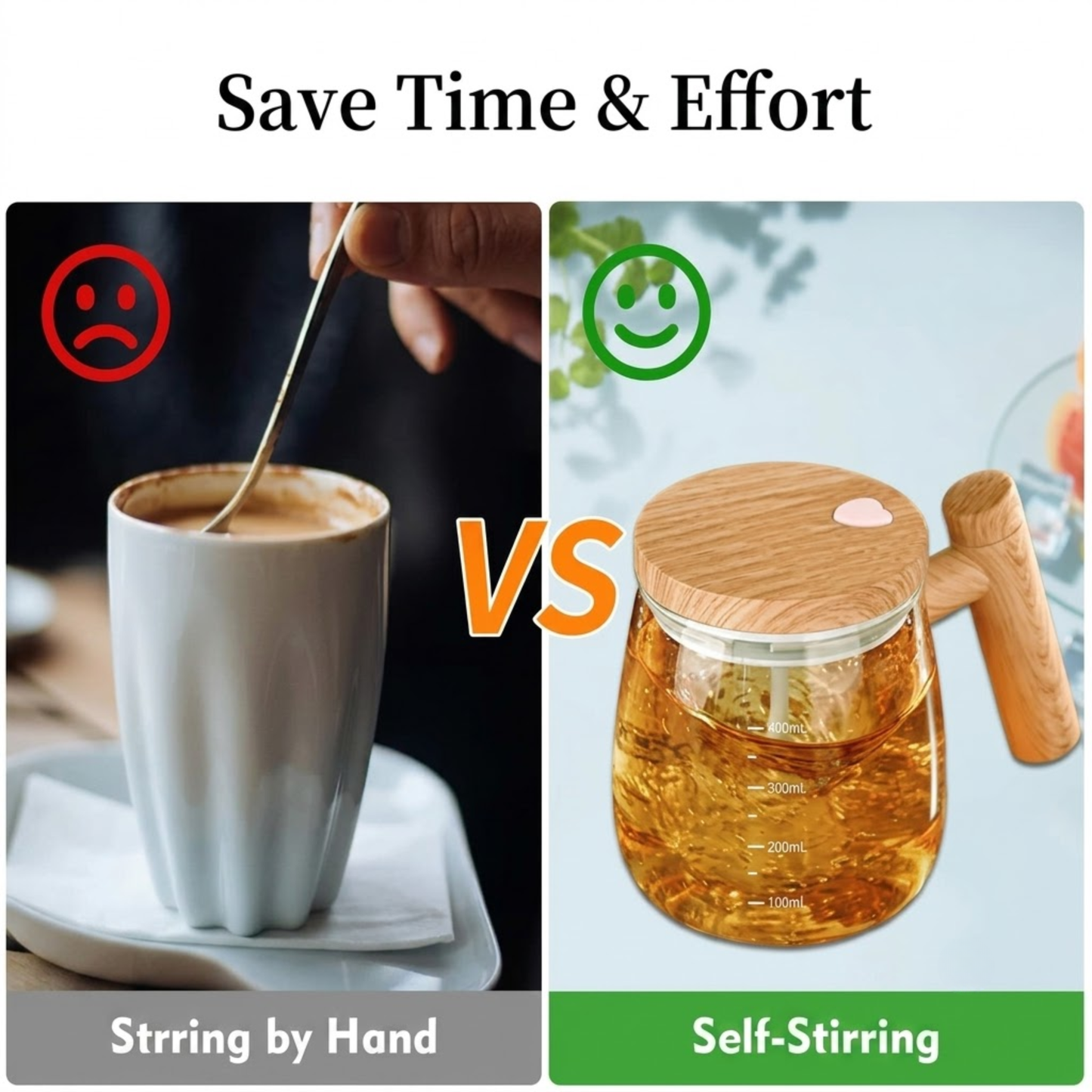 Self Stirring Electric Mixing Cup – 400ml Rechargeable