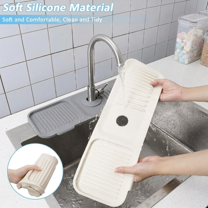 Silicone Faucet Mat – Sink Splash Guard Draining Pad
