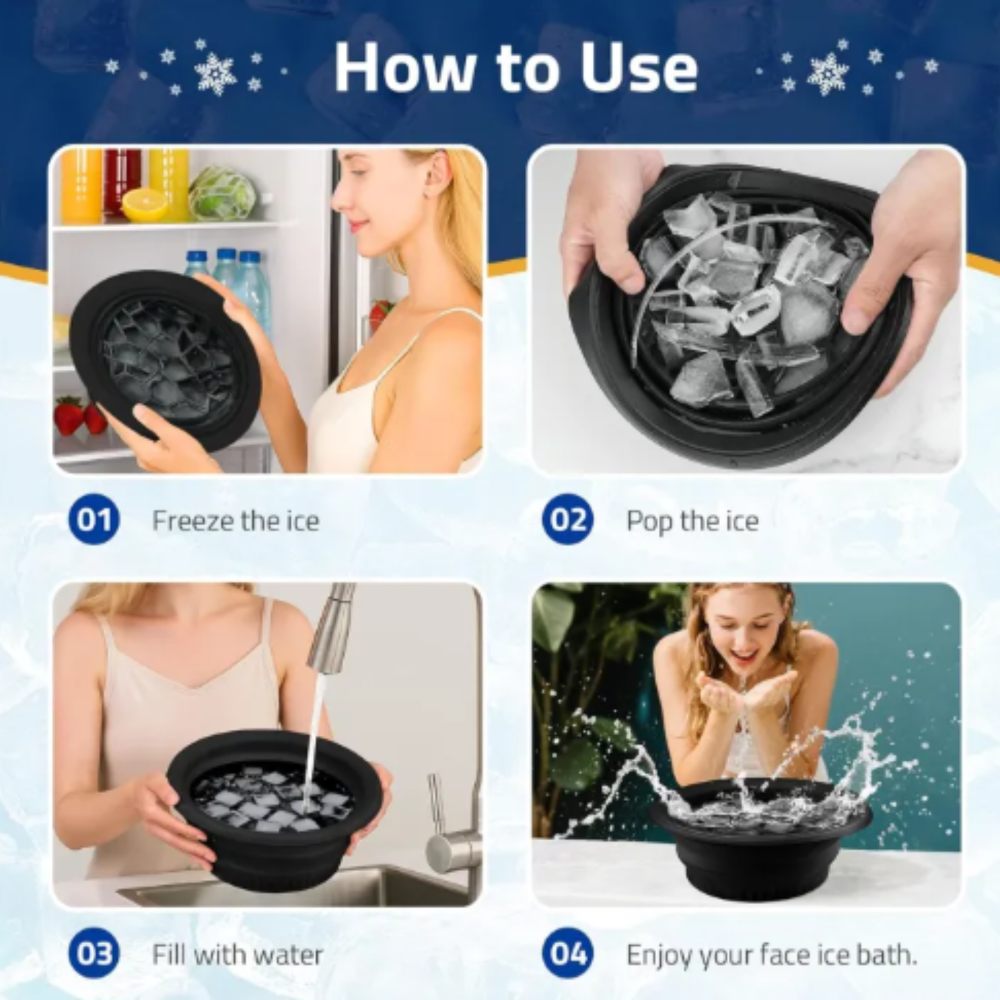 Silicone Ice Facial Bowl – Foldable, Cold Therapy