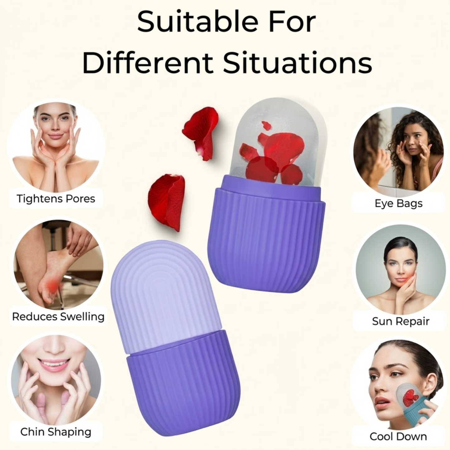 Silicone Ice Roller – Reusable Facial Cold Therapy