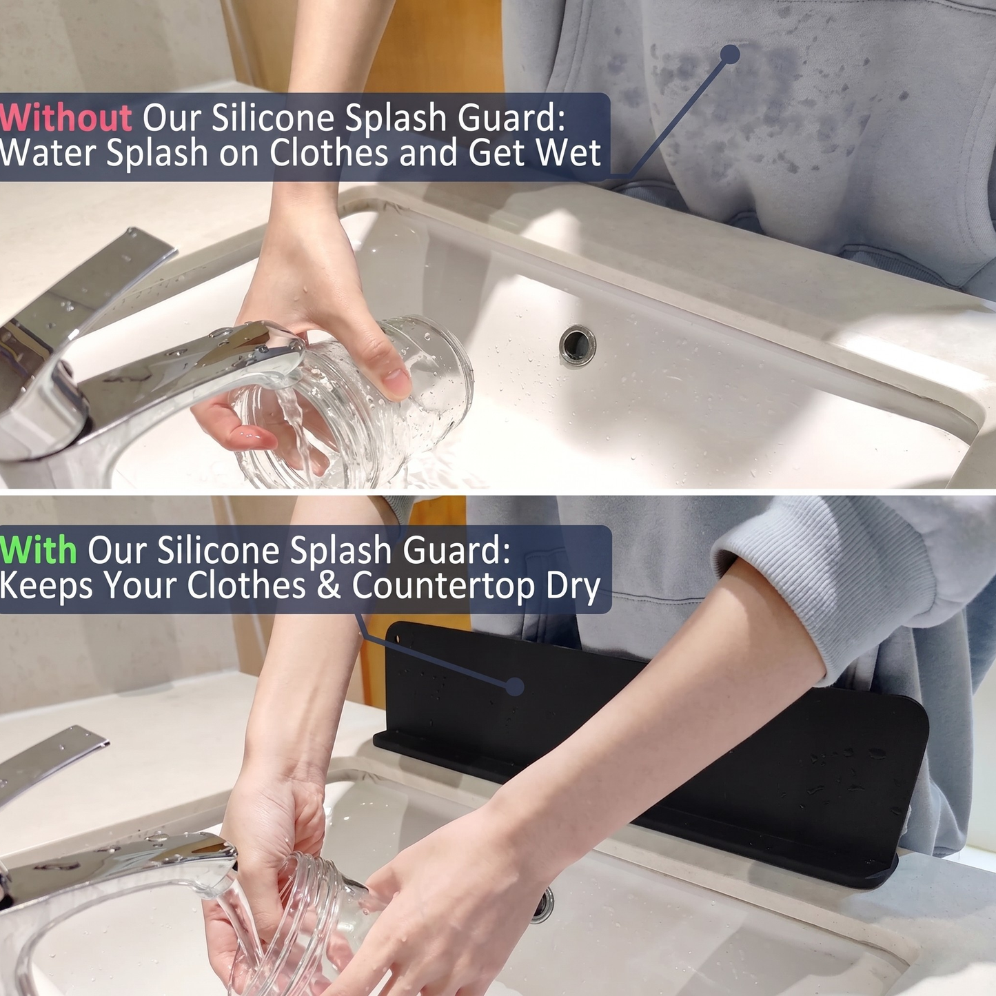 Silicone Sink Splash Guard – Self-Draining Faucet Mat