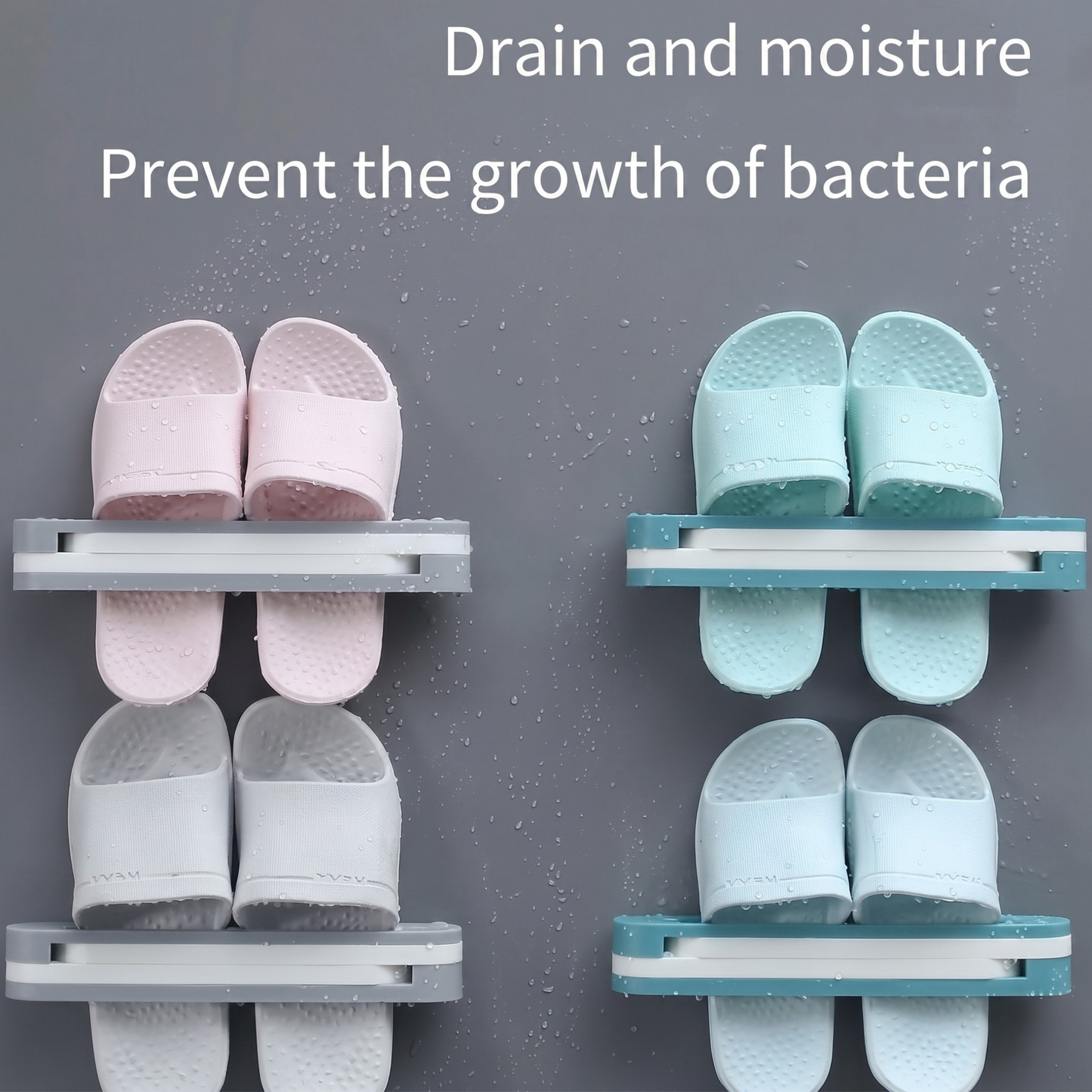 Wall Mounted Slipper & Towel Organizer