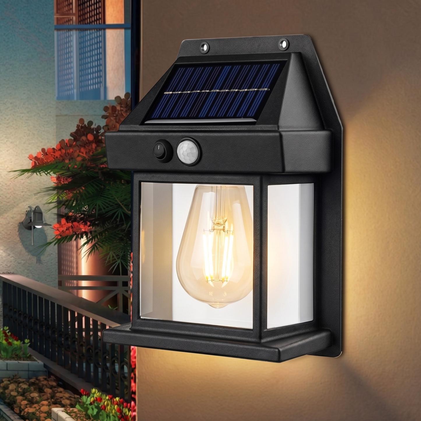Solar LED Wall Light with Motion Sensor