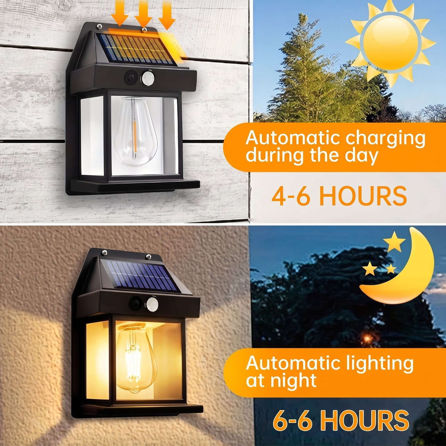 Solar LED Wall Light with Motion Sensor