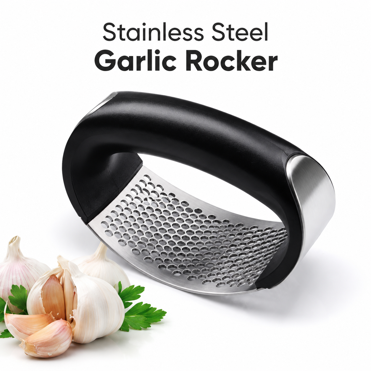 Garlic Press Rocker – Stainless Steel Mincer & Crusher