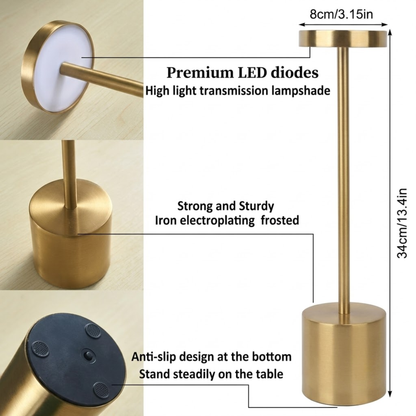 Luxury Metal Table Lamp – Touch Control LED