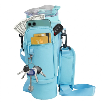 Tumbler Carrier Bag – With Phone Pocket, Strap