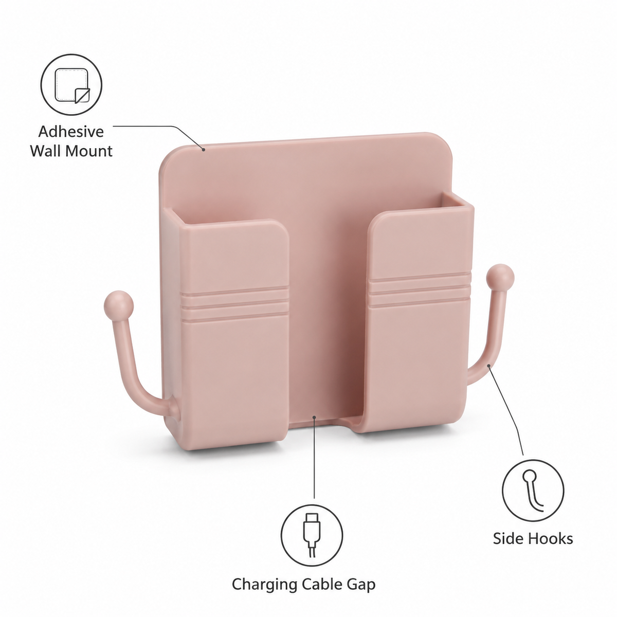Wall Mount Phone Holder – Adhesive Charging Stand